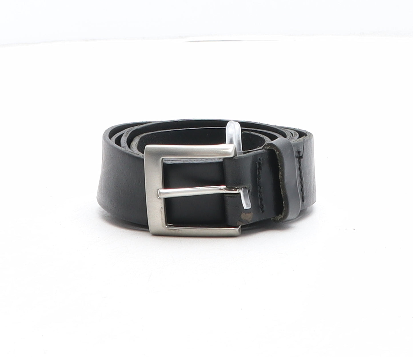 Roys Of Wroxham Mens Black Solid Leather Dress Belt Belt Size 38