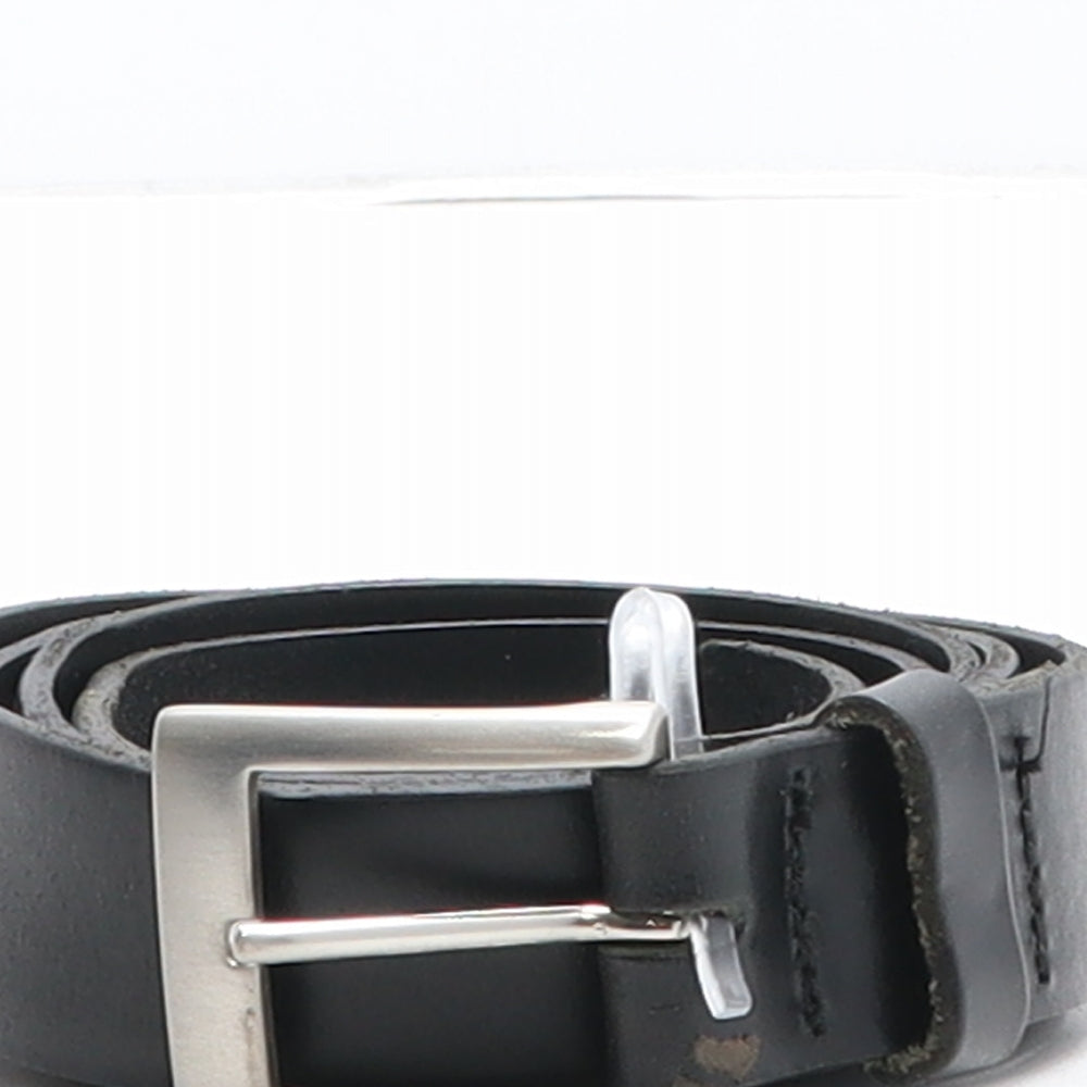 Roys Of Wroxham Mens Black Solid Leather Dress Belt Belt Size 38