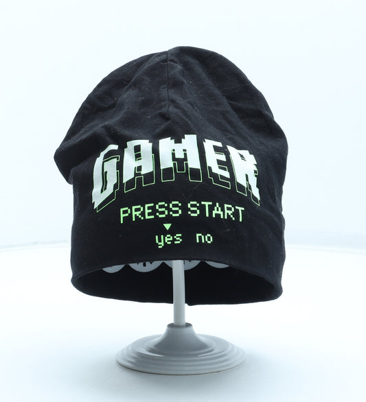 Preworn Boys Black Polyester Beanie One Size - Gamer