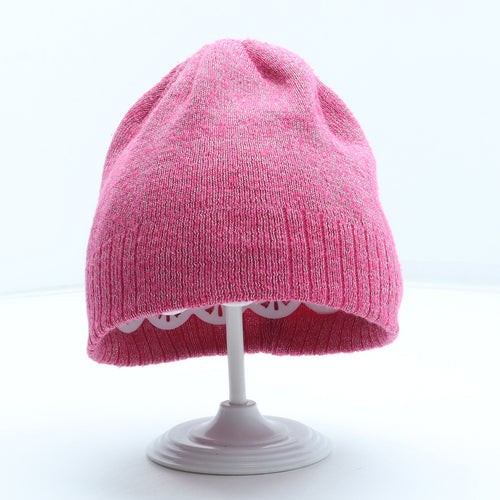 Preworn Girls Pink Acrylic Beanie One Size