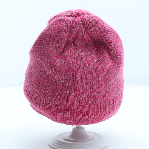Preworn Girls Pink Acrylic Beanie One Size