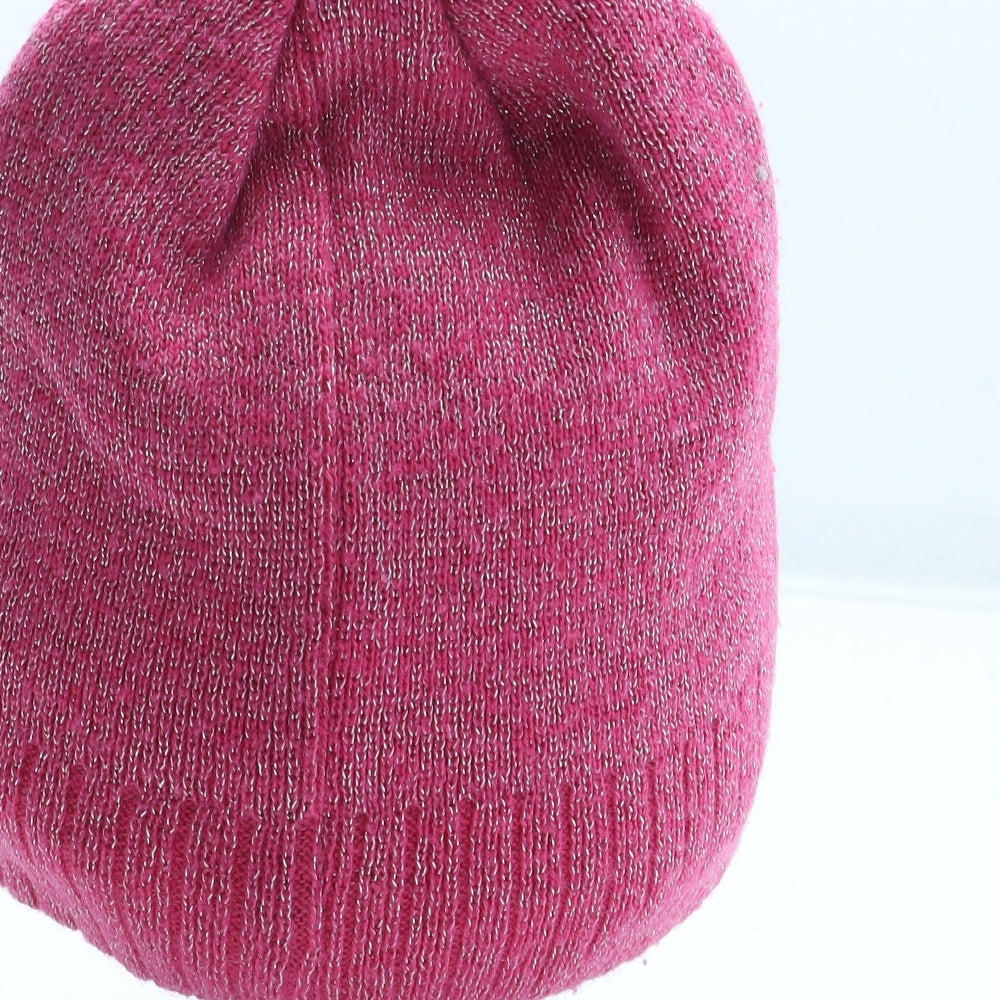 Preworn Girls Pink Acrylic Beanie One Size