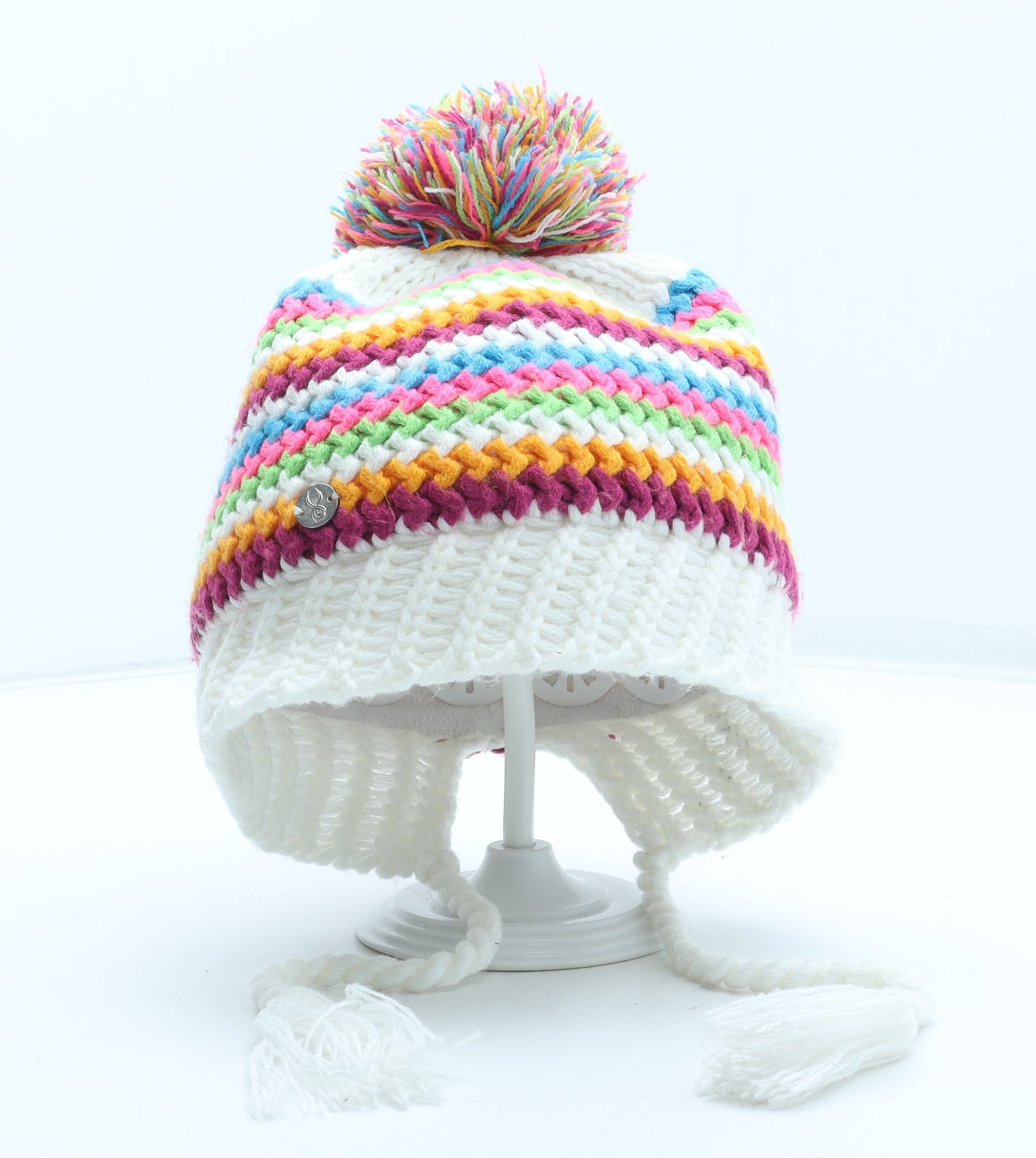 Spyder Womens Multicoloured Striped Acrylic Winter Hat One Size