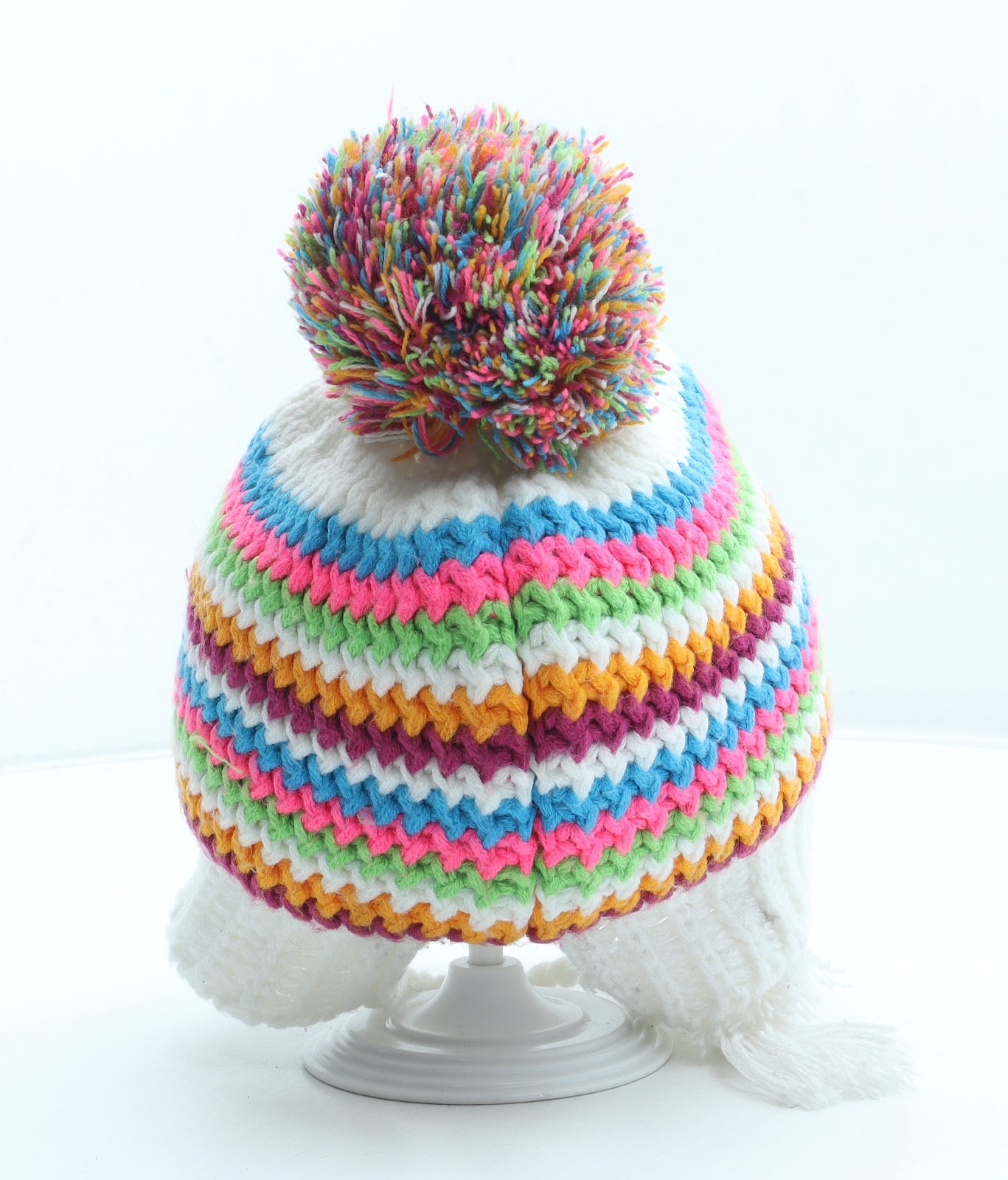 Spyder Womens Multicoloured Striped Acrylic Winter Hat One Size