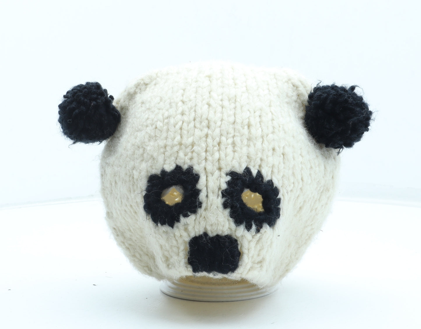 River Island Womens White Acrylic Winter Hat One Size - Panda