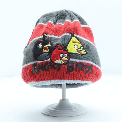 George Boys Grey Acrylic Winter Hat Size S - Angry Birds