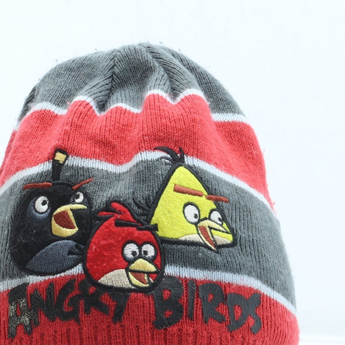 George Boys Grey Acrylic Winter Hat Size S - Angry Birds