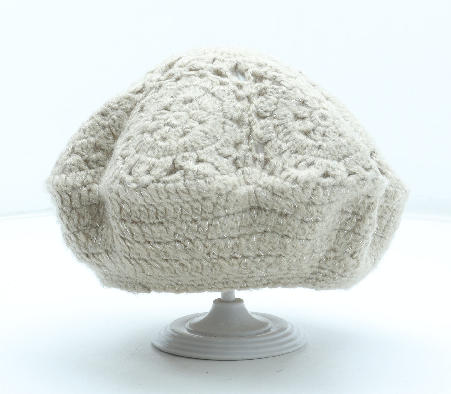 Preworn Womens Beige Acrylic Winter Hat One Size