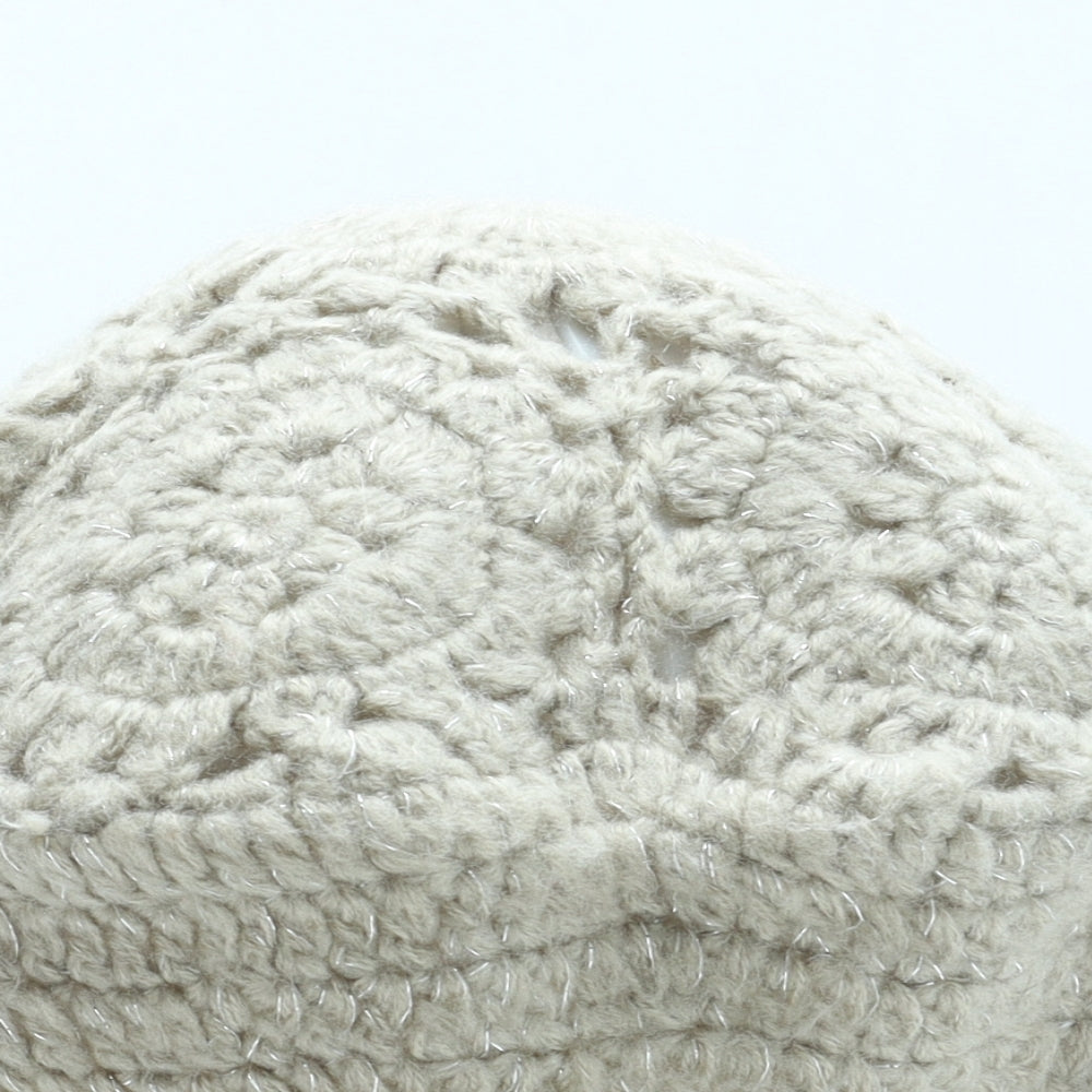 Preworn Womens Beige Acrylic Winter Hat One Size