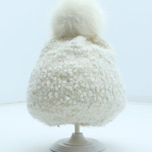 Atmosphere Womens White Acrylic Winter Hat One Size