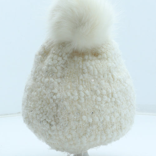 Atmosphere Womens White Acrylic Winter Hat One Size