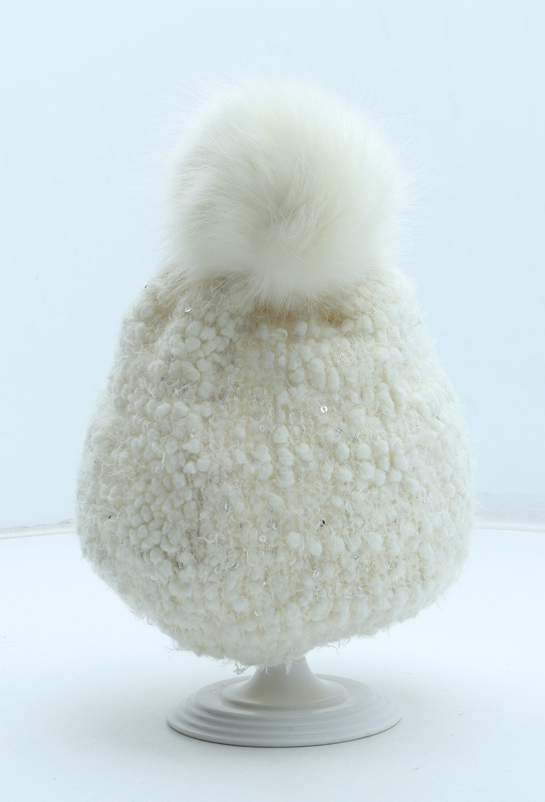 Atmosphere Womens White Acrylic Winter Hat One Size
