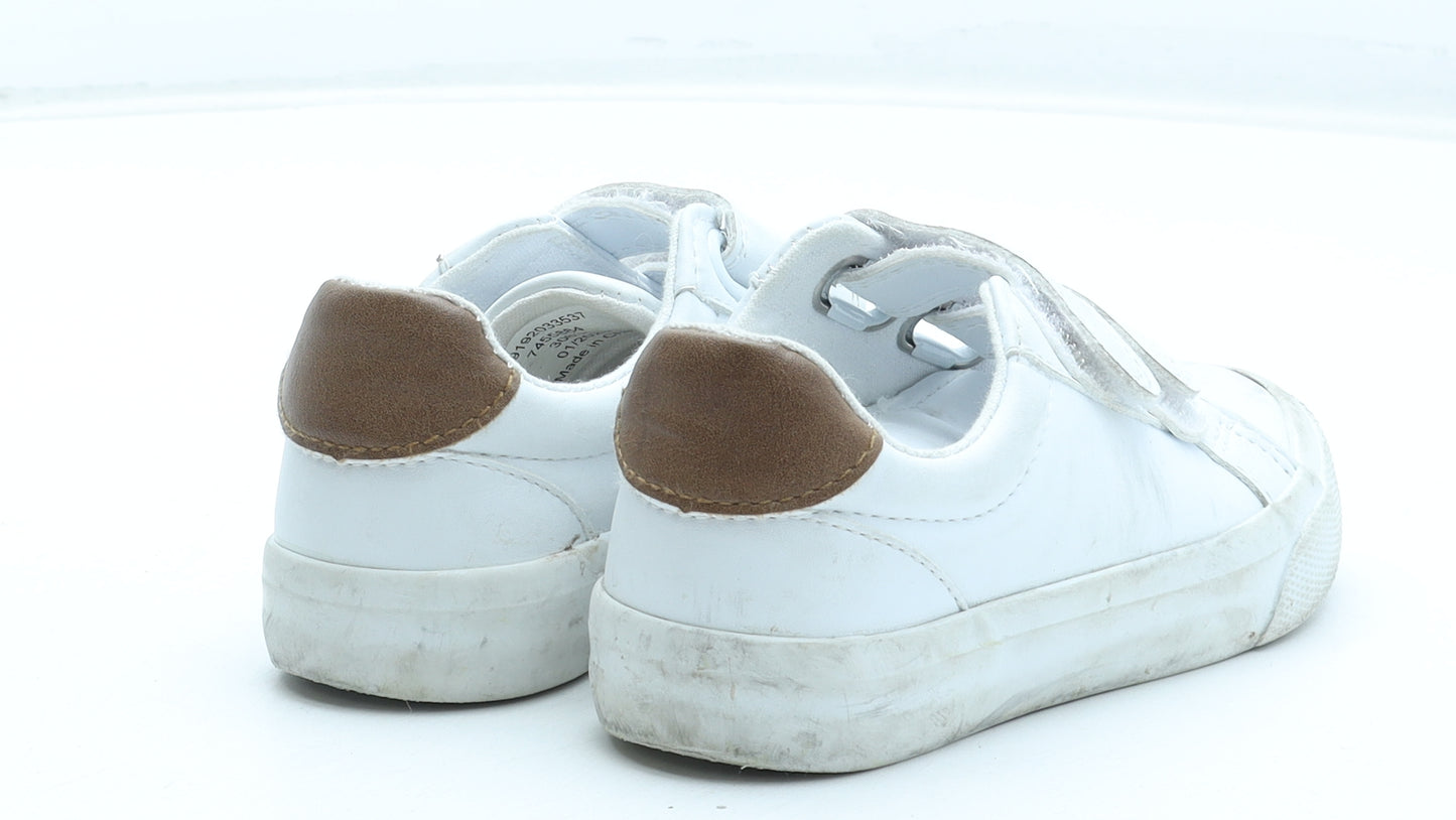 George Boys White Polyurethane Trainer UK 8.5 26