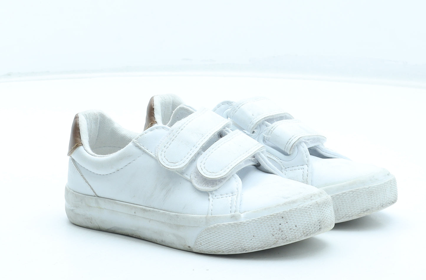George Boys White Polyurethane Trainer UK 8.5 26