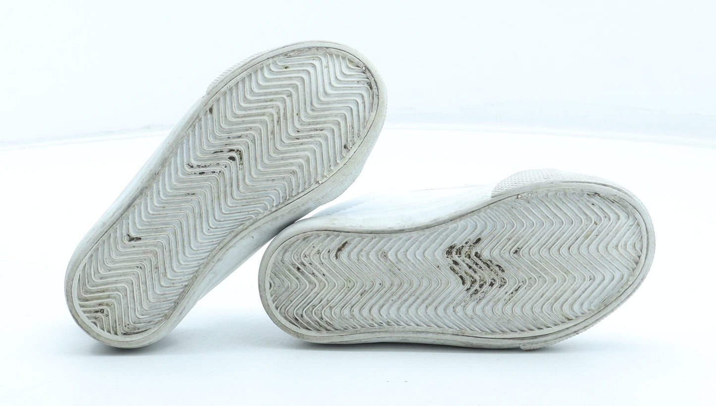 George Boys White Polyurethane Trainer UK 8.5 26