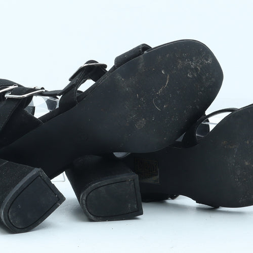 Truffle Womens Black Polyurethane Gladiator Heel UK