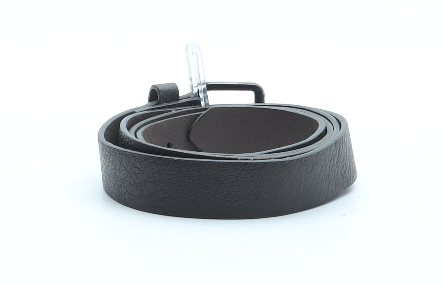 Zara Mens Brown Solid Faux Leather Dress Belt Belt One Size