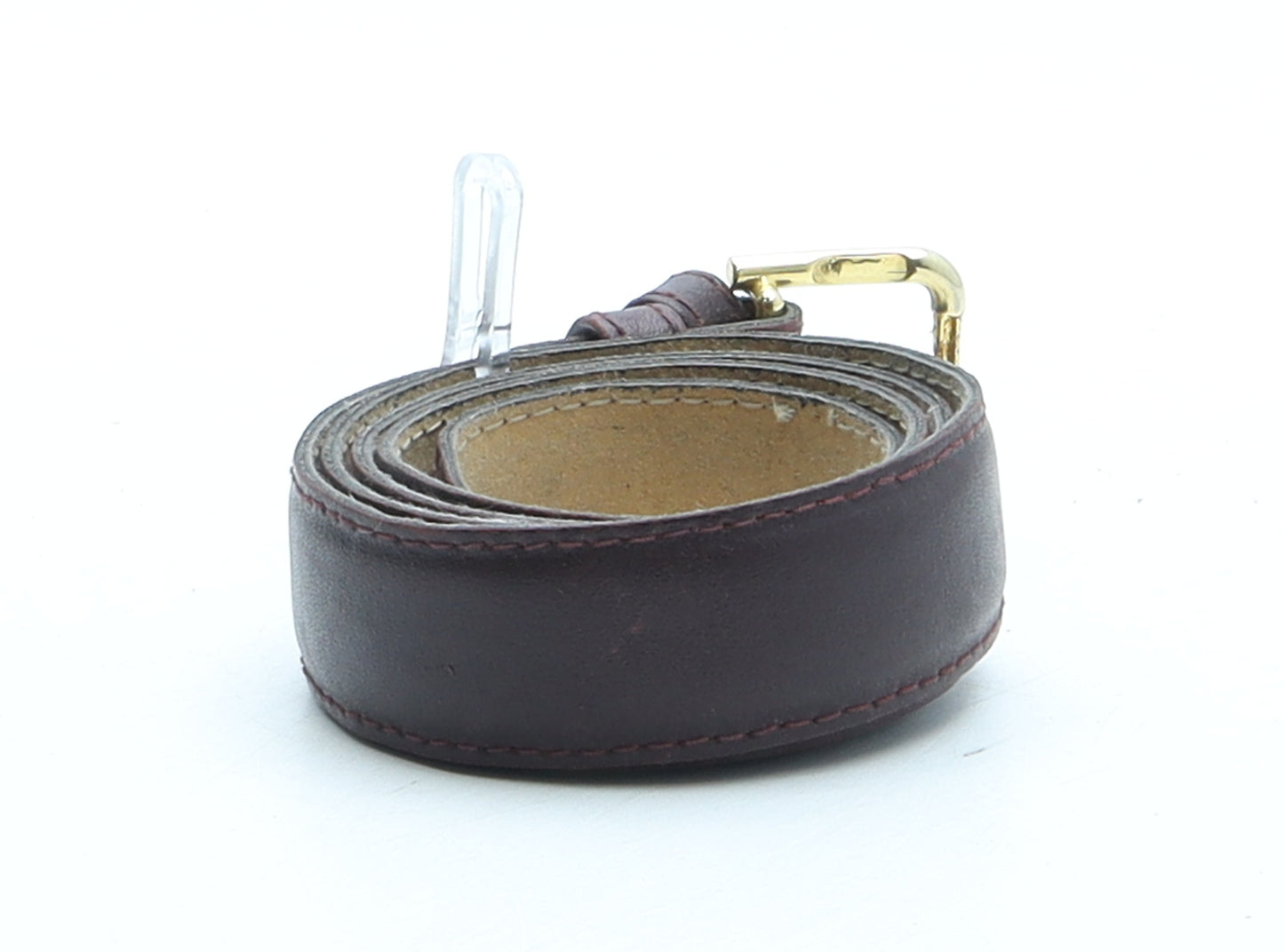 Preworn Womens Brown Solid Leather Dress Belt Belt Size S