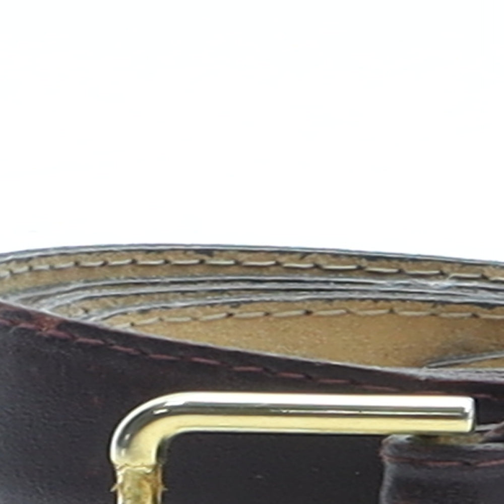 Preworn Womens Brown Solid Leather Dress Belt Belt Size S