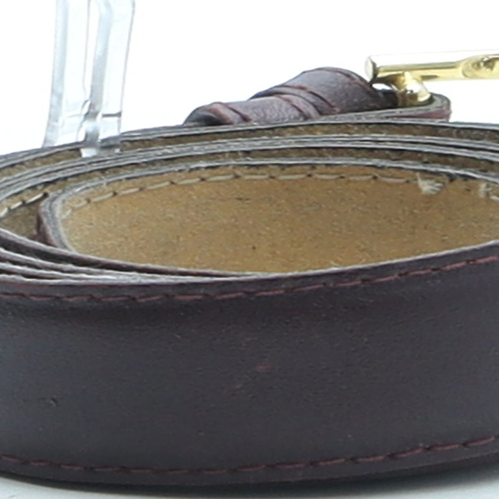 Preworn Womens Brown Solid Leather Dress Belt Belt Size S