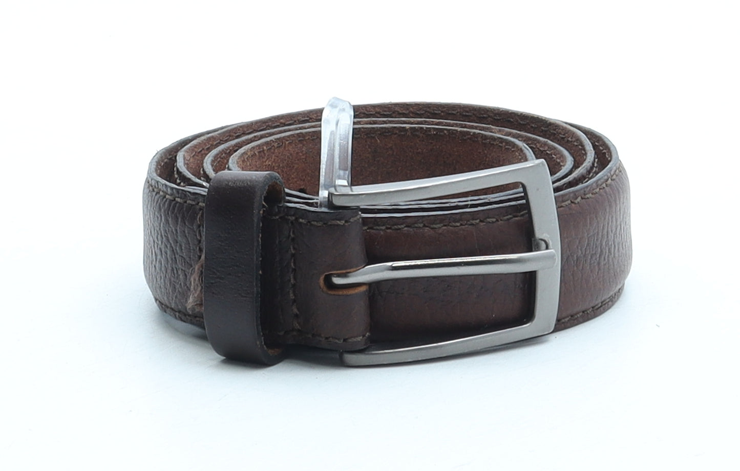 Preworn Mens Brown Solid Leather Dress Belt Belt Size M