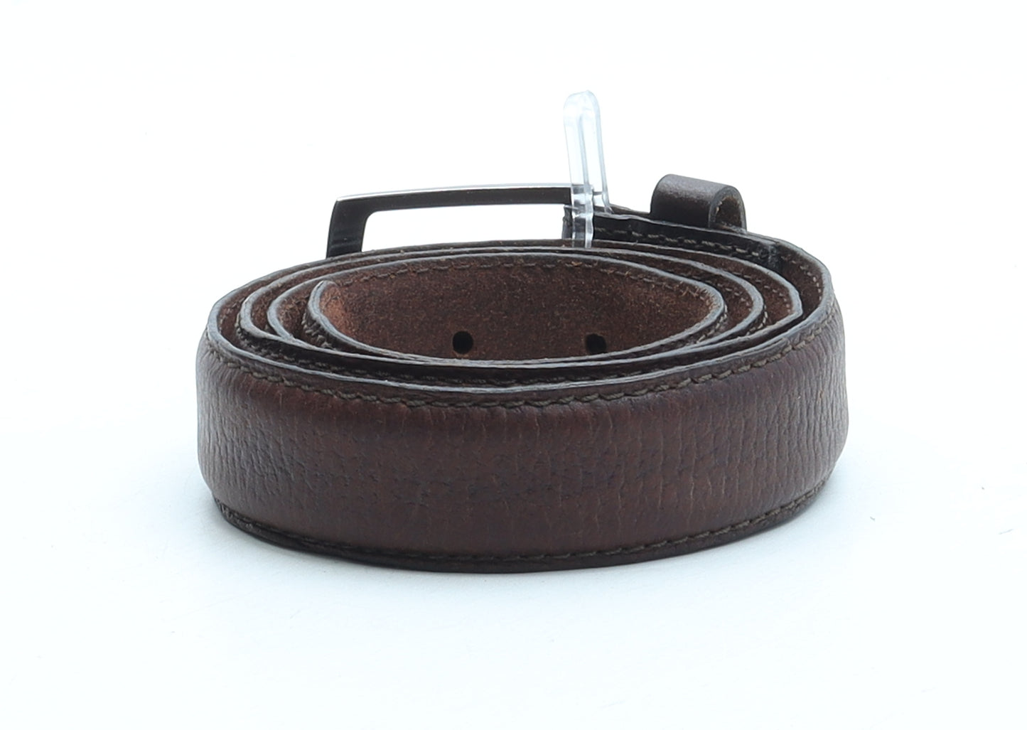 Preworn Mens Brown Solid Leather Dress Belt Belt Size M
