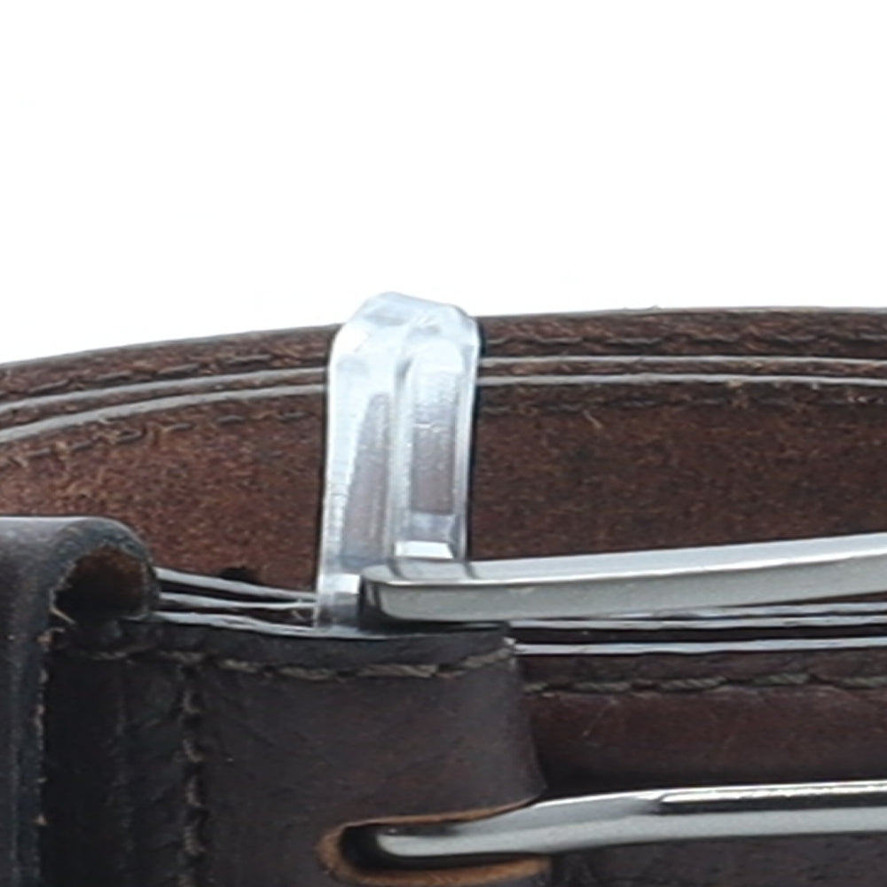 Preworn Mens Brown Solid Leather Dress Belt Belt Size M