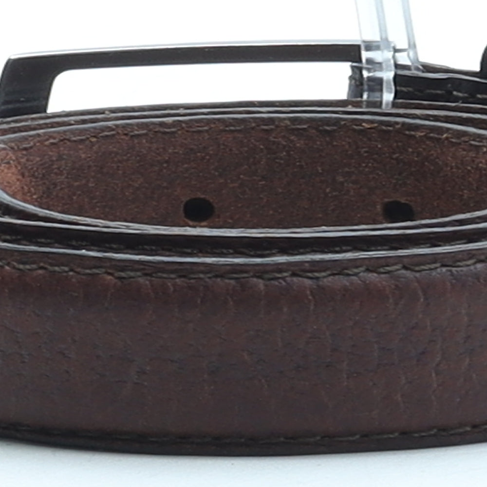 Preworn Mens Brown Solid Leather Dress Belt Belt Size M