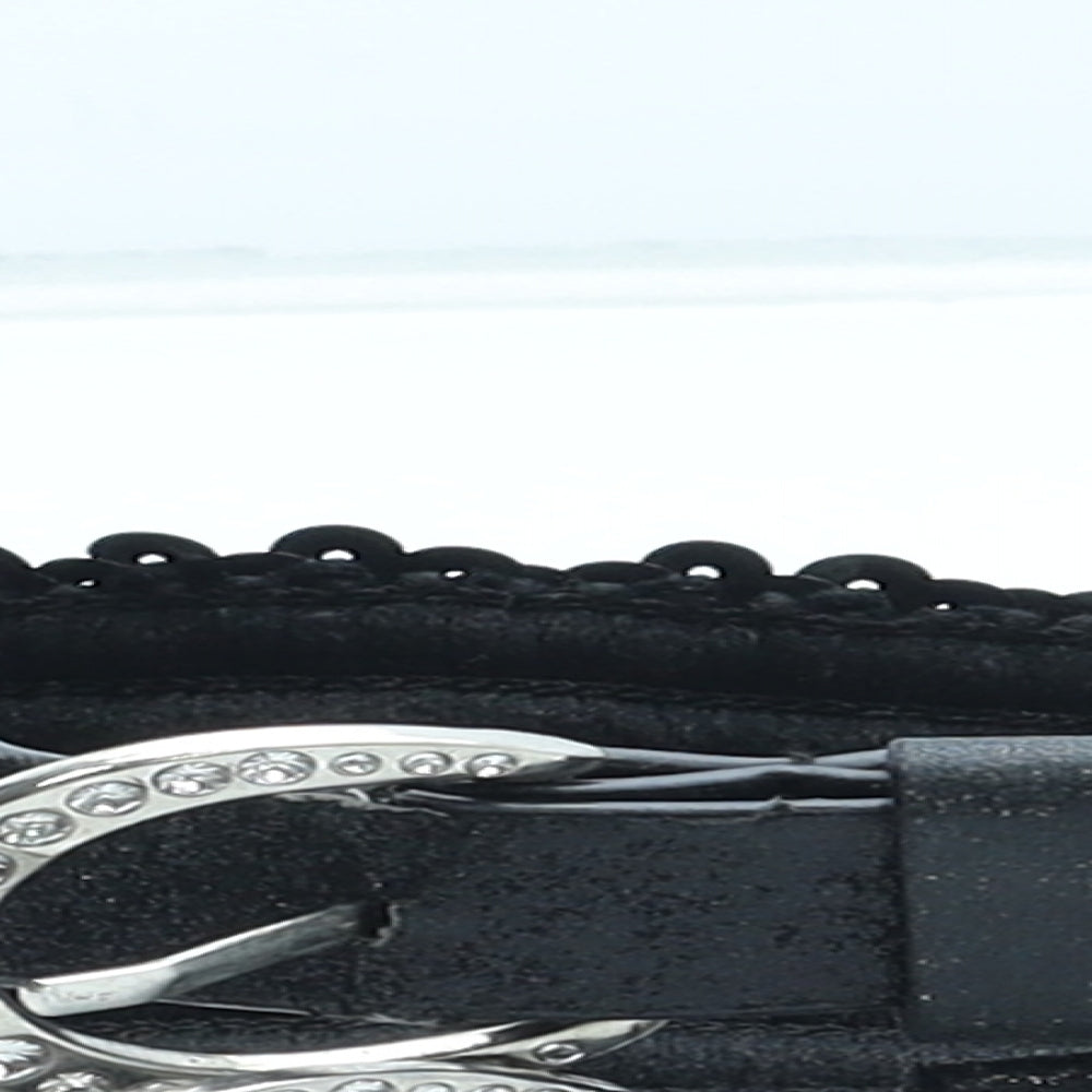 Preworn Womens Black Solid Polyester Fashion Belt Belt Size M
