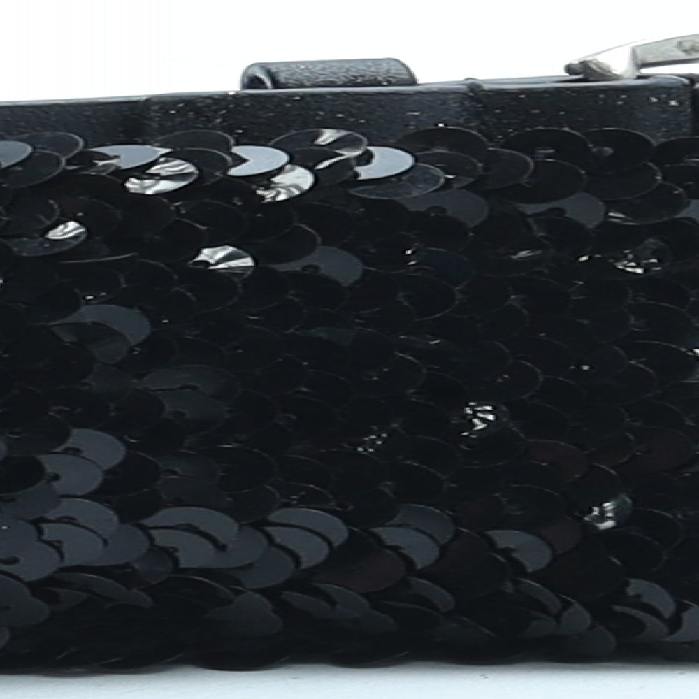 Preworn Womens Black Solid Polyester Fashion Belt Belt Size M