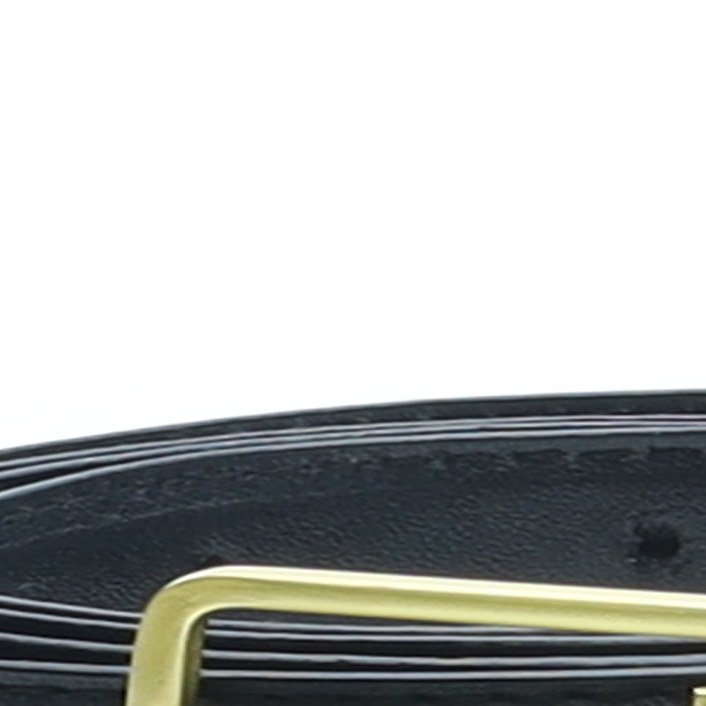 Preworn Womens Black Solid Faux Leather Basic Belt Belt One Size