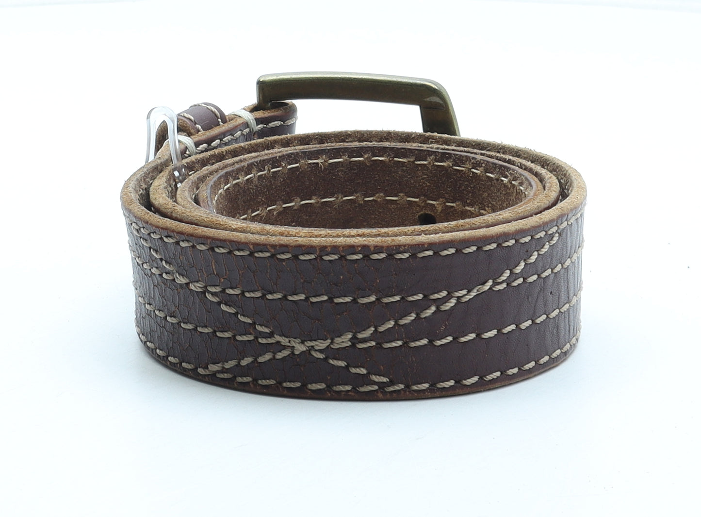 Lucky Brand Mens Brown Solid Leather Dress Belt Belt One Size