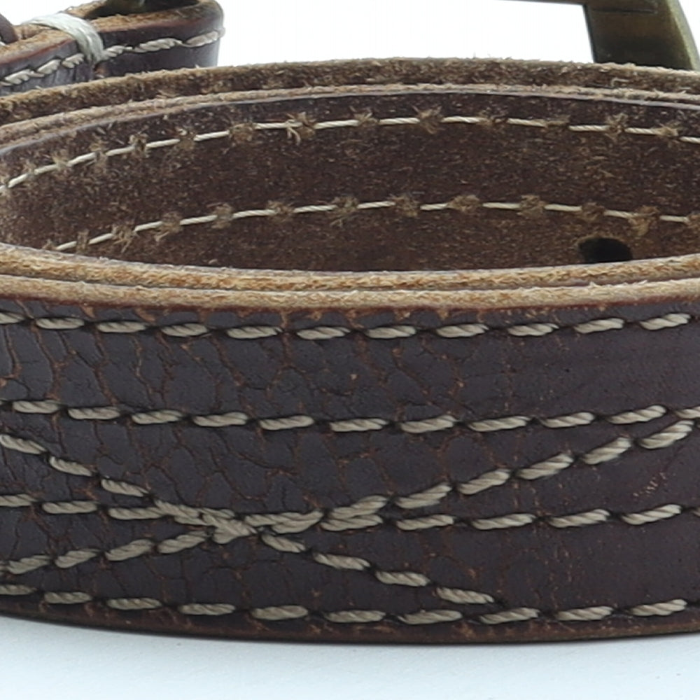 Lucky Brand Mens Brown Solid Leather Dress Belt Belt One Size