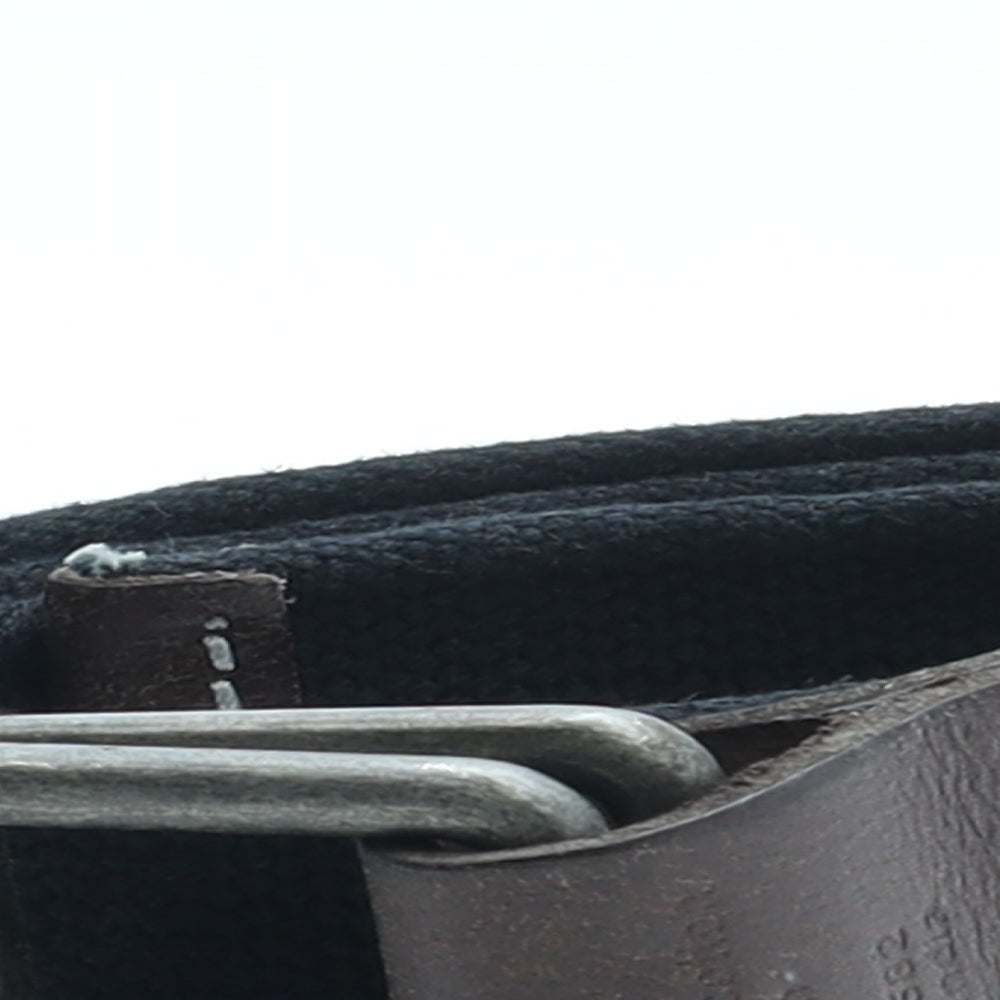 DKNY Mens Black Solid Leather Dress Belt Belt Size M