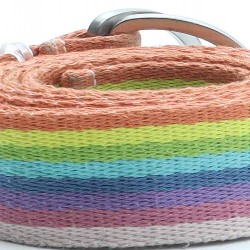 NEXT Womens Multicoloured Striped Fabric Woven Belt Belt Size 16