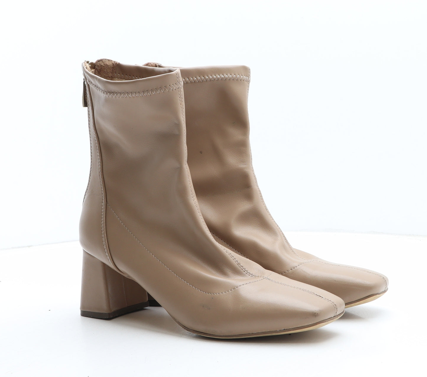 Primark Womens Beige Synthetic Bootie Boot UK