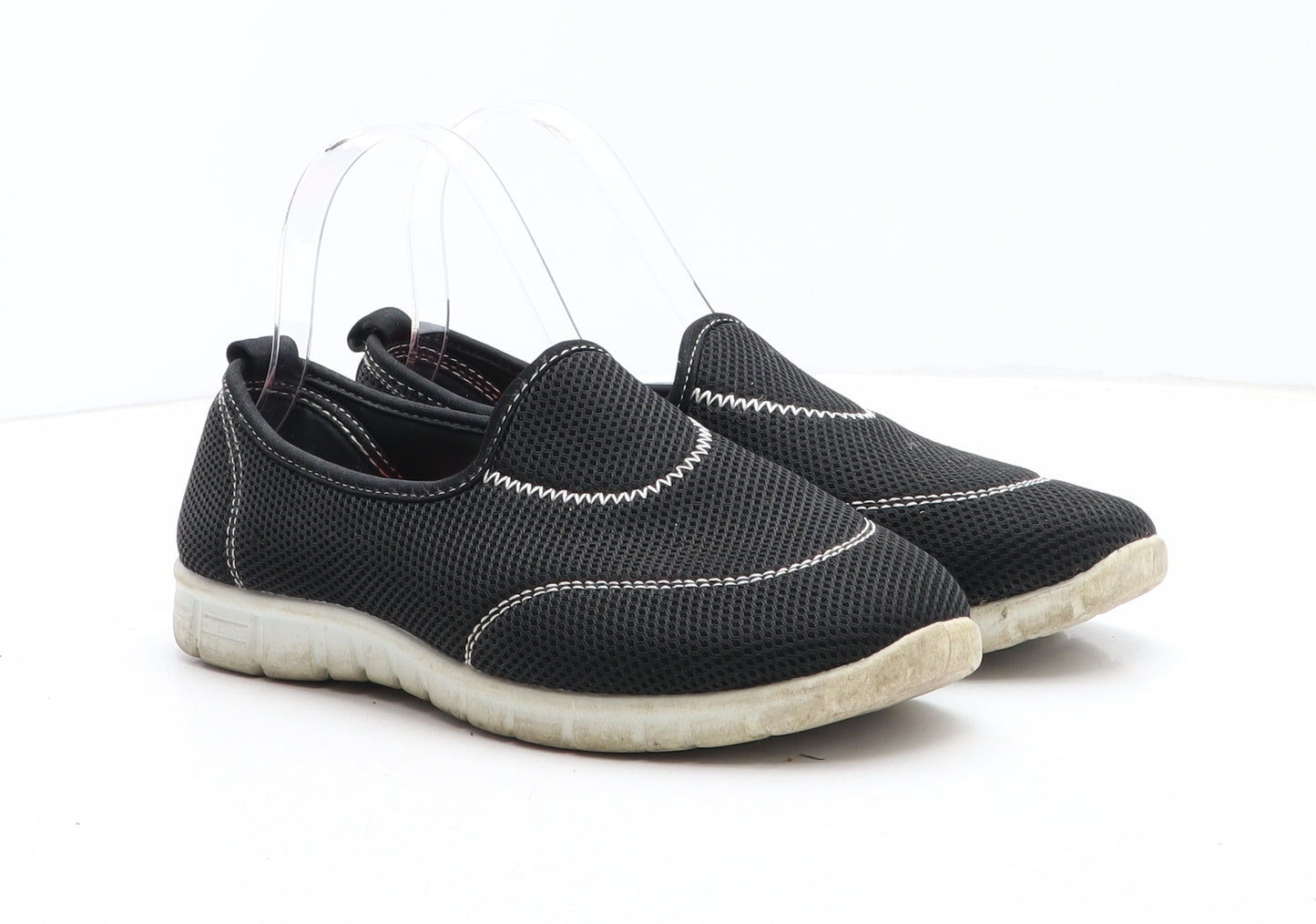 Active Walkers Womens Black Synthetic Slip On Casual UK