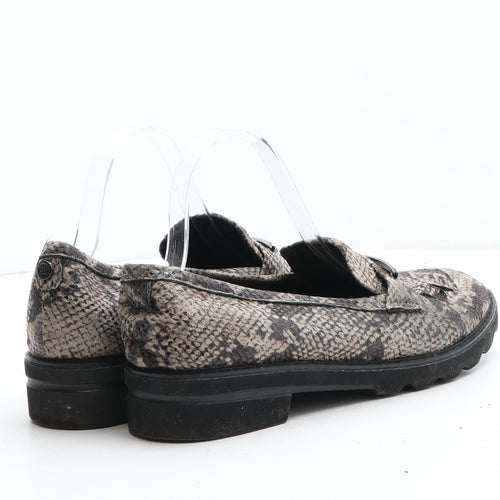 Preworn Womens Brown Animal Print Synthetic Slip On Casual UK - Snakeskin Pattern UK Size Estimated 8