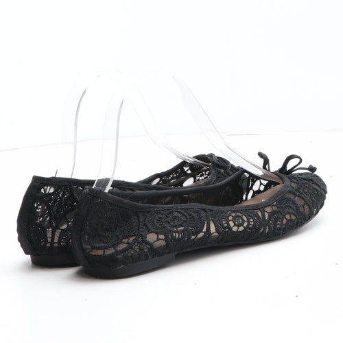 F&F Womens Black Geometric Synthetic Ballet Flat UK