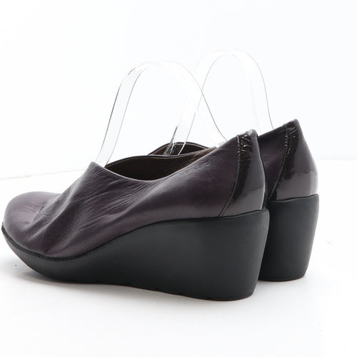 Wonders Womens Purple Leather Slip On Casual UK
