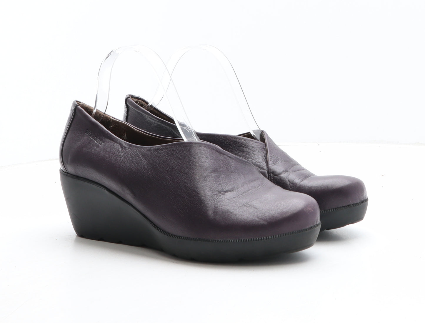 Wonders Womens Purple Leather Slip On Casual UK