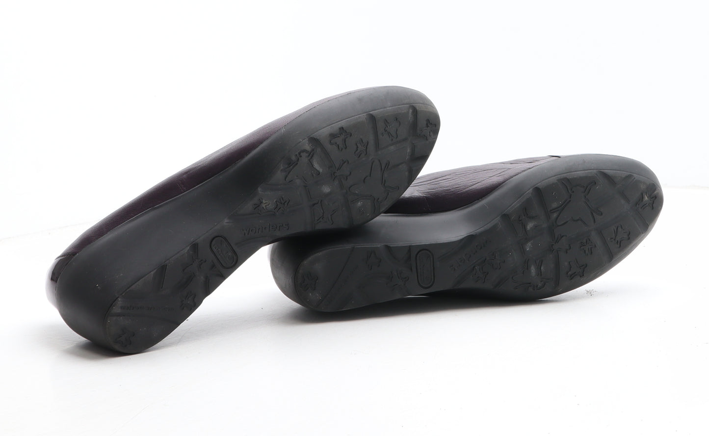 Wonders Womens Purple Leather Slip On Casual UK