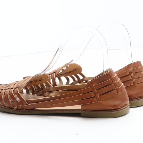 Preworn Womens Brown Synthetic Slip On Sandal UK
