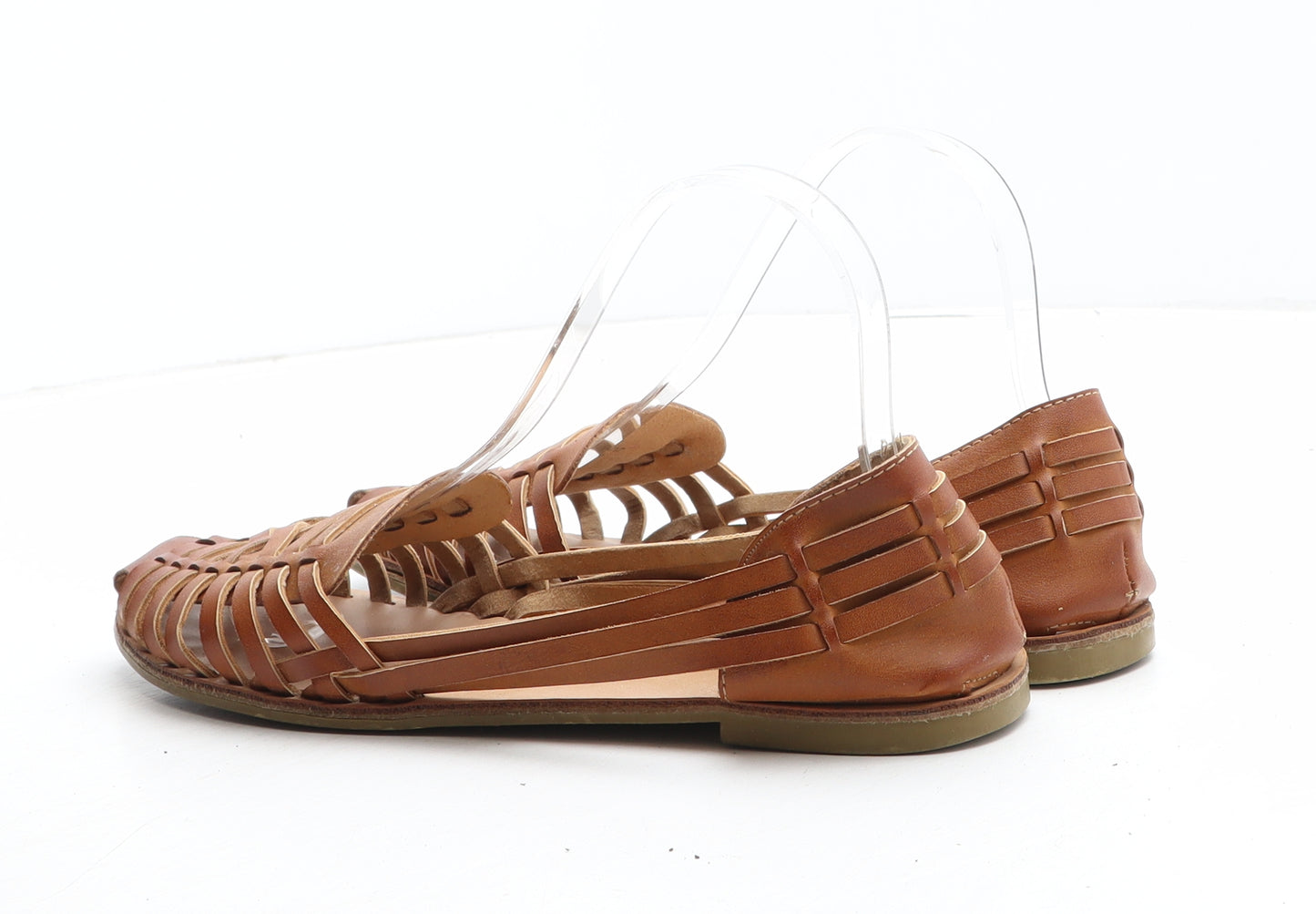 Preworn Womens Brown Synthetic Slip On Sandal UK