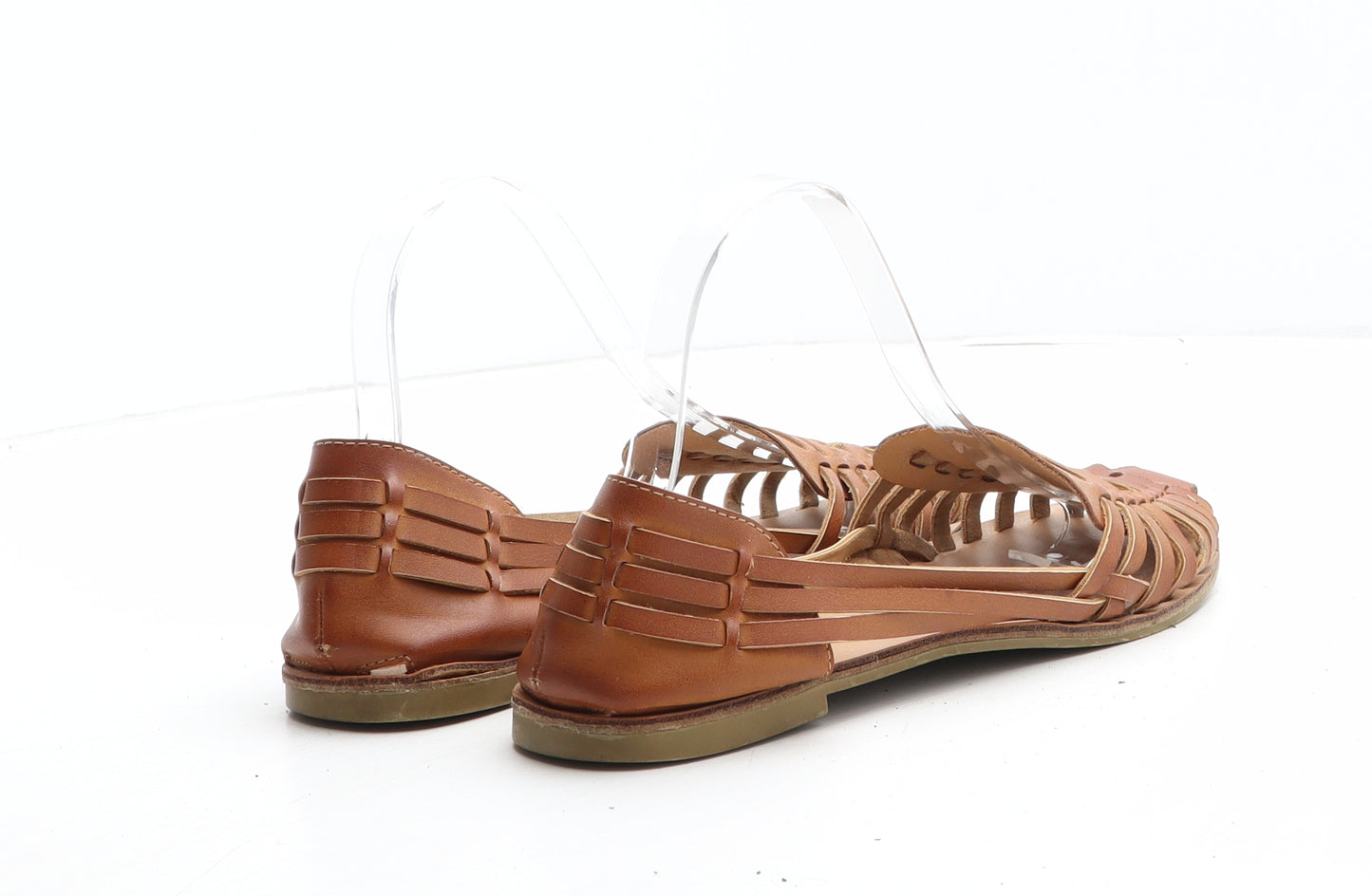 Preworn Womens Brown Synthetic Slip On Sandal UK