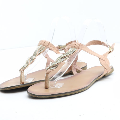 Atmosphere Womens Brown Synthetic Thong Sandal UK