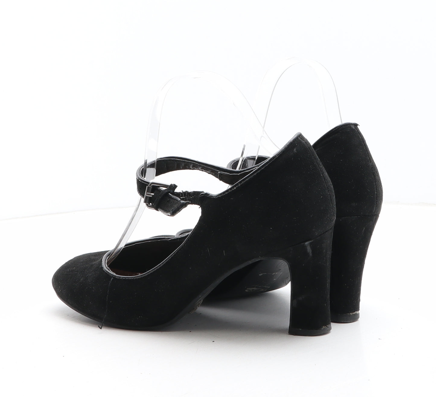 Preworn Womens Black Synthetic Strappy Heel UK