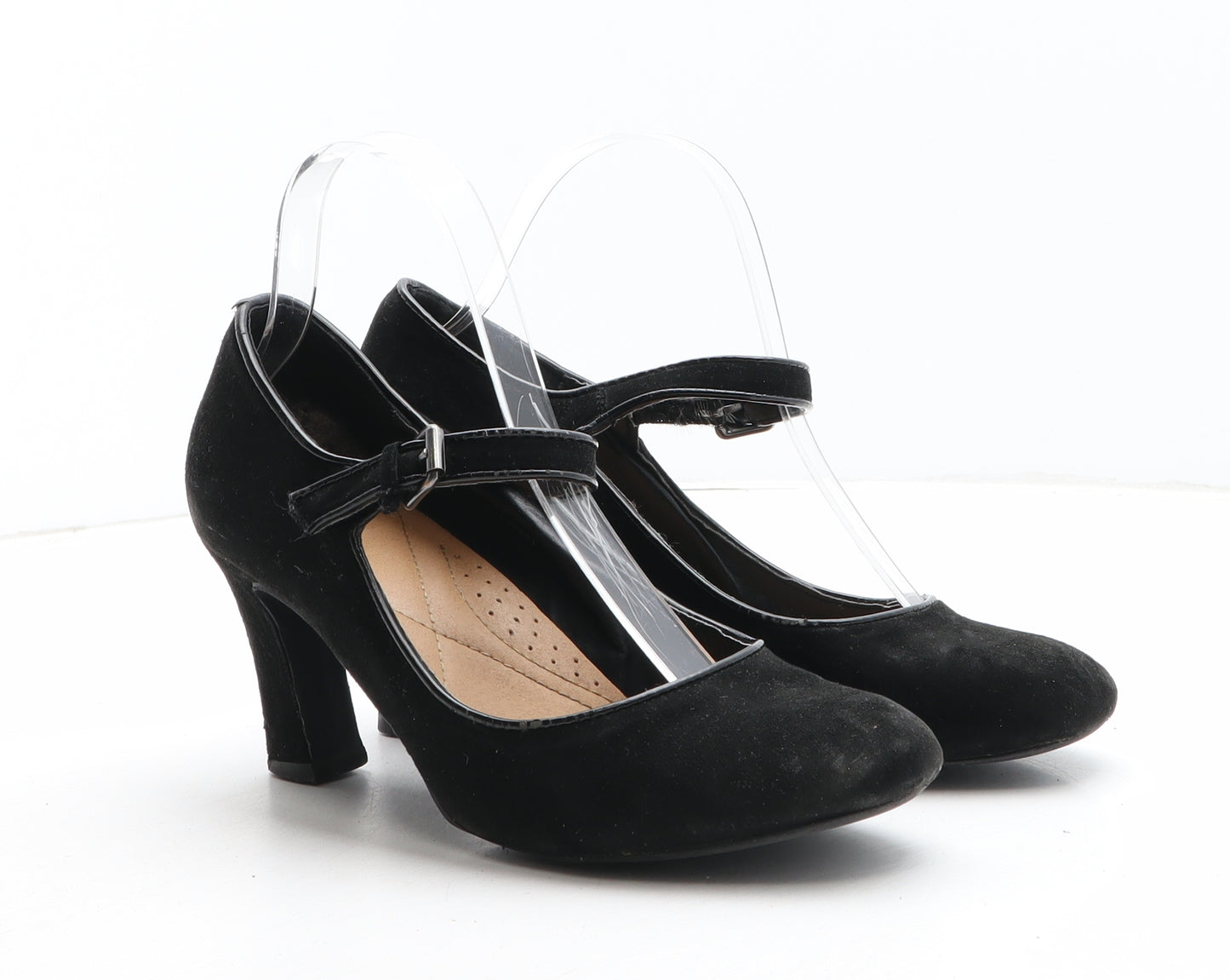 Preworn Womens Black Synthetic Strappy Heel UK