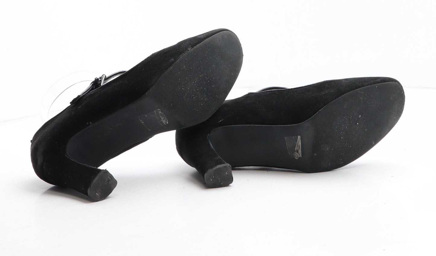 Preworn Womens Black Synthetic Strappy Heel UK