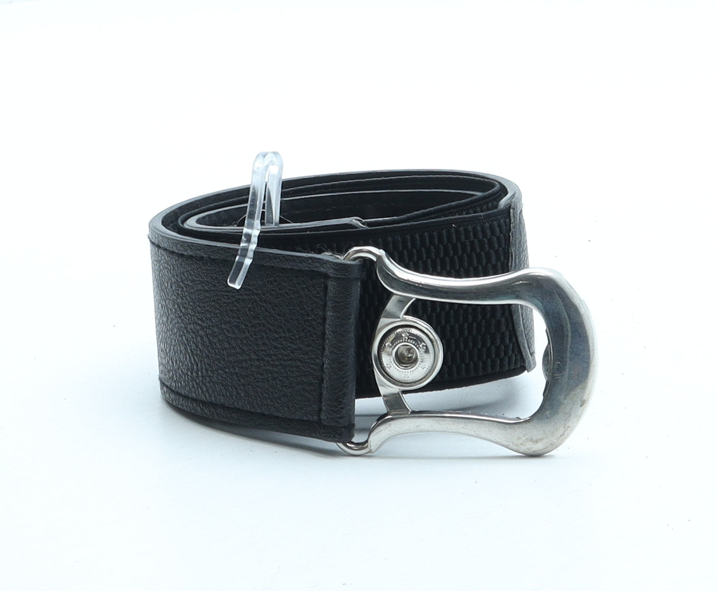 Preworn Womens Black Solid Polyester Basic Belt Belt One Size